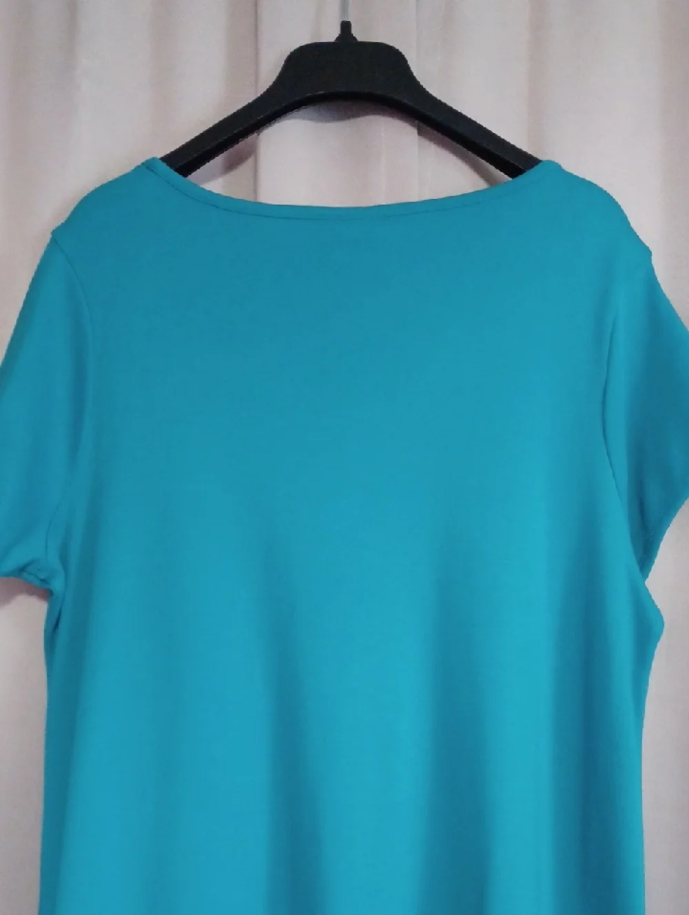 Go Softly Patio Turquoise Seahorse Tunic Midi Dress Embroidered Sequins Pockets
